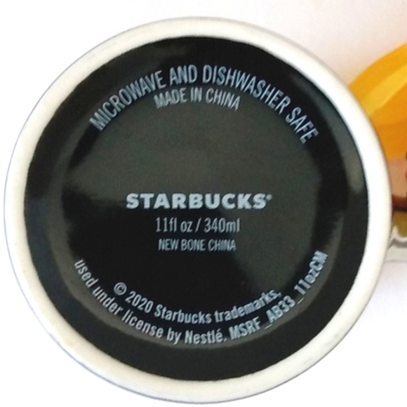 STARBUCK SIGNATURE TEA CUP BLACK GREEN WHITE COFFEE MUG 11 floz. - Picture 5 of 8